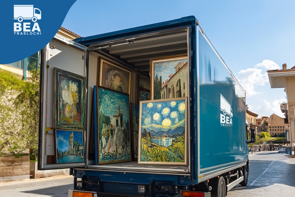 CAMION BEA TRASLOCHI CON QUADRI IN VISTA
